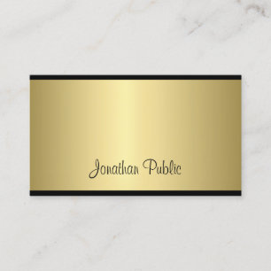 Carte De Visite Script Classique Design Moderne Design Glamour Or