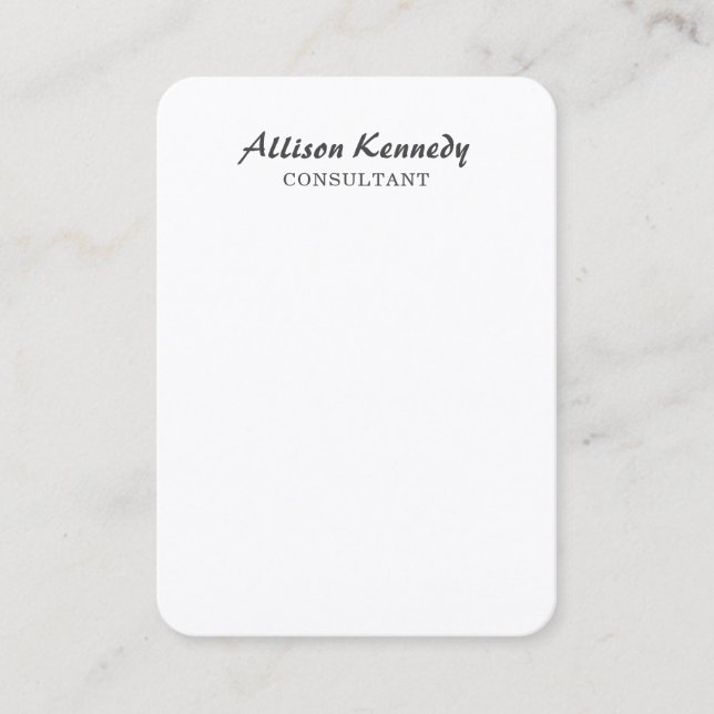 Carte De Visite Script de brosse blanche ultra épaisse de Chubby v (Devant)