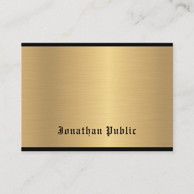 Carte De Visite Script de calligraphie classique Glam Gold Elegant (Devant)