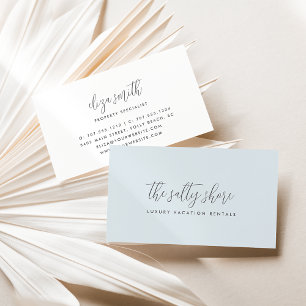 Carte De Visite Script de calligraphie gris simple et élégant