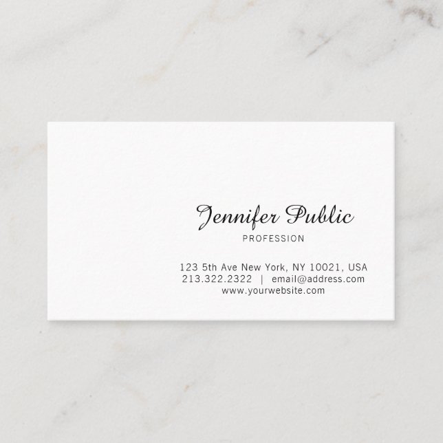 Carte De Visite Script de calligraphie manuscrite à la mode simple (Devant)