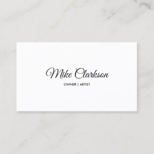 Carte De Visite Script de calligraphie minimaliste en noir et blan