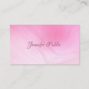 Carte De Visite Script de calligraphie Modèle rose créatif moderne
