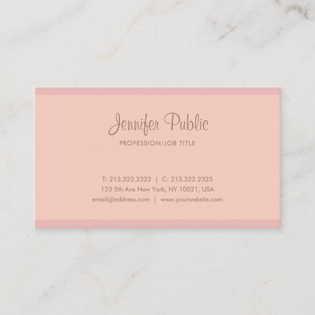 Carte De Visite Script de calligraphie moderne Chic professionnel  (Devant)