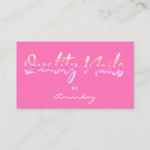 Carte De Visite Script de clou de qualité rose Fille Code QR Logo
