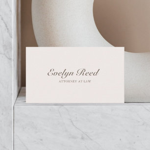Carte De Visite Script de luxe minimaliste QR Code doux Beige