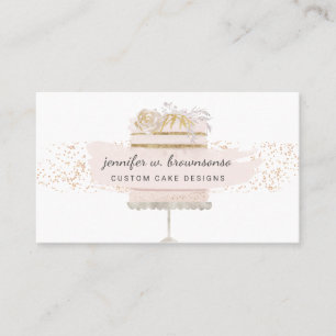 Carte De Visite Script de pâtisserie de boulangerie florale de gât