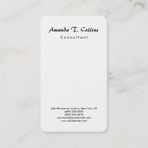 Carte De Visite Script de pinceau vertical simple minimaliste mode