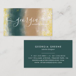 Carte De Visite Script de signature Aquarelle Abstraite Beige Tu