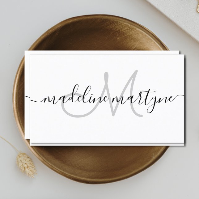 Carte De Visite Script de signature moderne élégant Code QR modern (Créateur téléchargé)