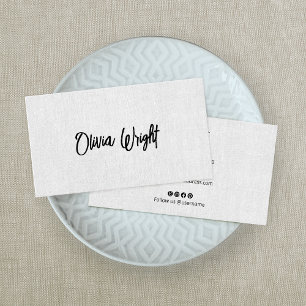 Carte De Visite Script de signature moderne, Linge gris profession