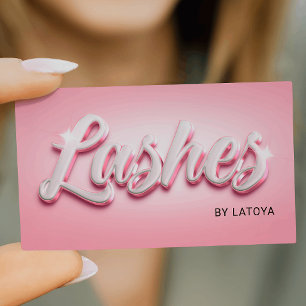 Carte De Visite Script de style Tec3D de l'artiste Eyelash rose bl