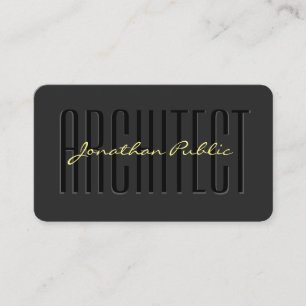 Carte De Visite Script de texte personnalisé Noir & Or Luxury Arch