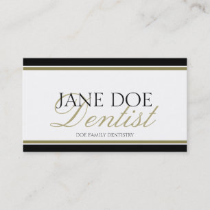 Carte De Visite Script Dentist Gold -En-tête disponible -