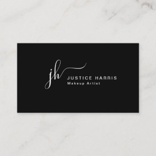 Carte De Visite Script élégant Monogramme Moderne Cuisine Professi