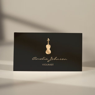 Carte De Visite Script élégant pour violon d'or
