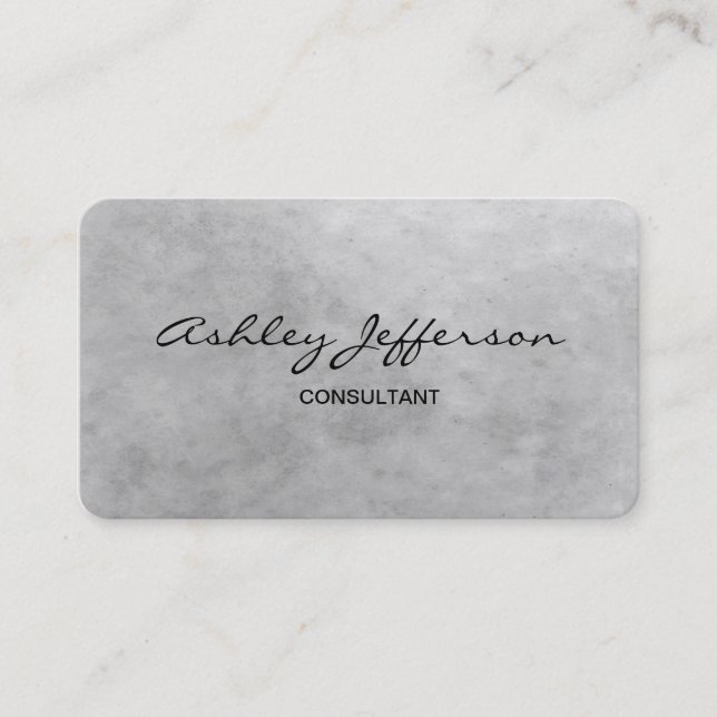 Carte De Visite Script élégant professionnel Gris tendance (Devant)