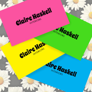 Carte De Visite Script fantaisie Bold Hot Rose Chic Minimal