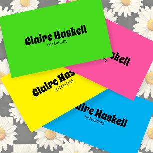 Carte De Visite Script fantaisie Gras Lime Vert Chic Minimal