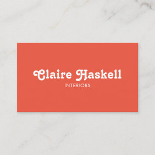 Carte De Visite Script fantaisie Tomate Rouge Chic Minimale Icônes
