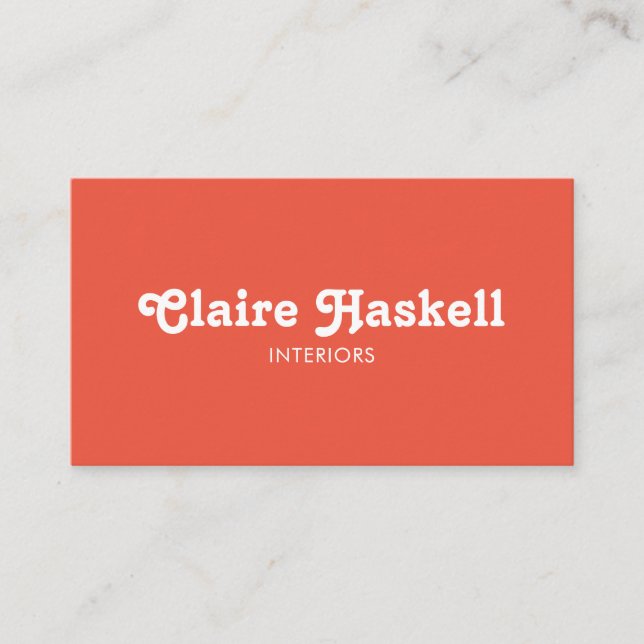 Carte De Visite Script fantaisie Tomate Rouge Chic Minimale Icônes (Devant)