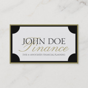Carte De Visite Script Gold du gestionnaire financier/bordure