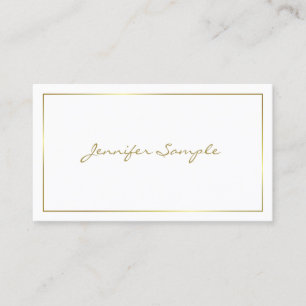 Carte De Visite Script Gold manuscrit tendance Glam Luxury Plain