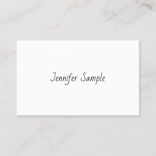 Carte De Visite Script main moderne Modèle professionnel simple (Devant)