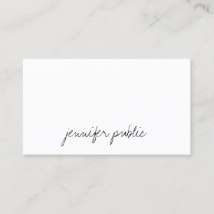 Carte De Visite Script main simple élégant Modèle professionnel