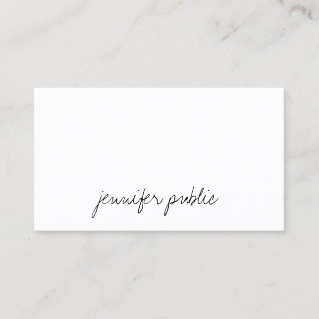 Carte De Visite Script main simple élégant Modèle professionnel (Devant)