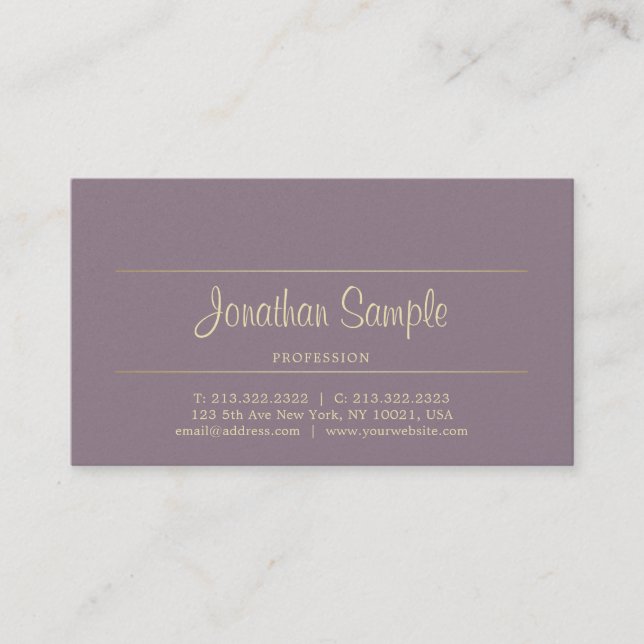 Carte De Visite Script manuscrit Chic Gold Beauty Salon Luxe (Devant)