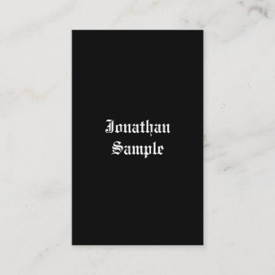 Carte De Visite Script manuscrit classique noir blanc Retro look