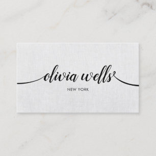 Carte De Visite Script manuscrit Gris Professionnel Simple