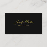 Script manuscrit Or Élégant Simple Noir Plain