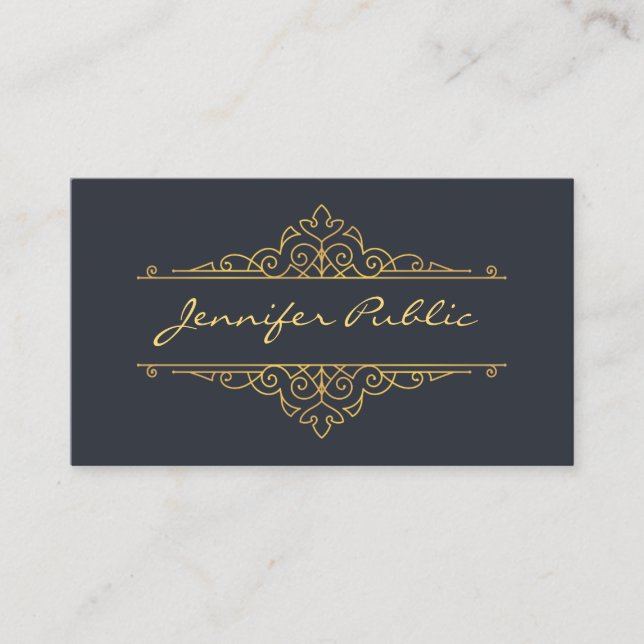 Carte De Visite Script manuscrit Professionnel Élégant Plain (Devant)