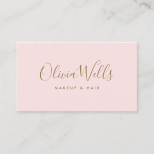 Carte De Visite Script manuscrit rose clair simple médias sociaux