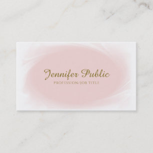 Carte De Visite Script manuscrit tendance Blush Pink Gold Design