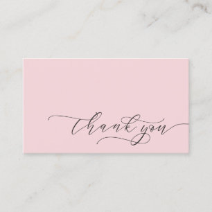 Carte De Visite Script Merci moderne petite marque   Rose