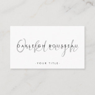 Carte De Visite Script minimaliste moderne