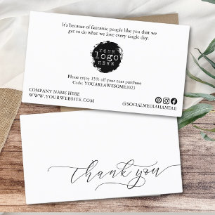 Carte De Visite Script minimaliste moderne Merci petite marque