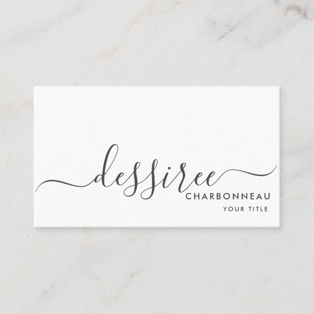 Carte De Visite Script minimaliste moderne simple (Devant)