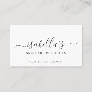 Carte De Visite Script minimaliste Signature Produits de soins de 