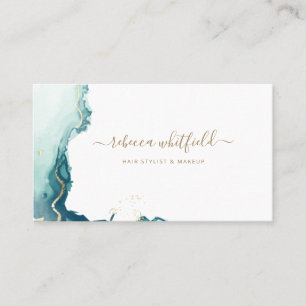 Carte De Visite Script moderne Marbre Agate Motif Abstrait