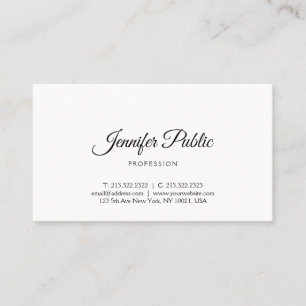 Carte De Visite Script moderne minimaliste professionnel élégant