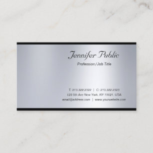 Carte De Visite Script moderne Silver luxe professionnel gracieux
