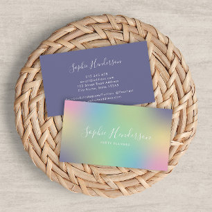 Carte De Visite Script moderne Unicorne Gradient Mix 1