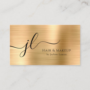 Carte De Visite Script Monogramme Or Chic Luxe