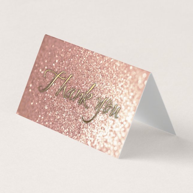 Carte De Visite Script or calligraphie Merci (Devant)