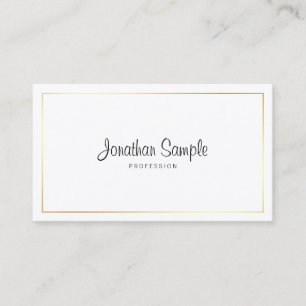 Carte De Visite Script Professional Elegant Calligraphie Plain Lux