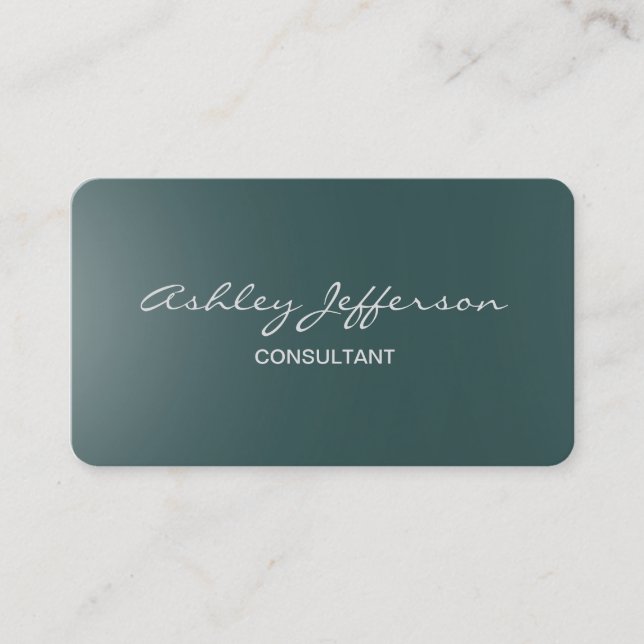 Carte De Visite Script professionnel élégant tendance gris ardoise (Devant)